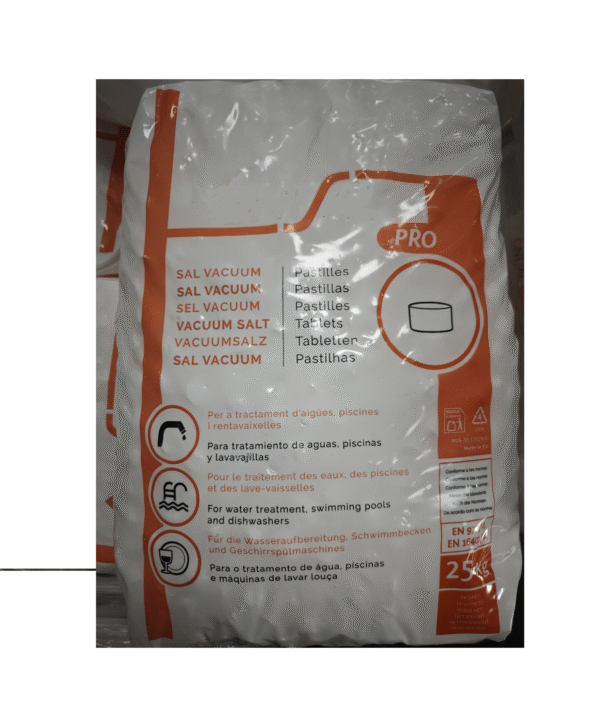 Sel pour adoucisseur d'eau format pastille 25kg en palette de 48 sacs